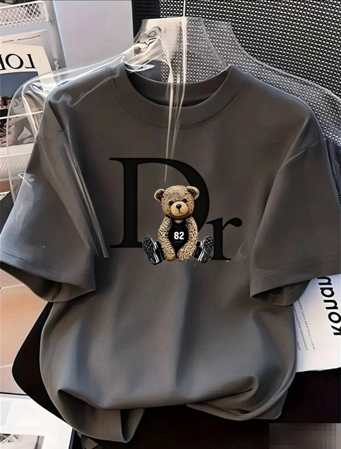 LELVANİ Women's Dr Bear Printed Crewneck T-Shirt