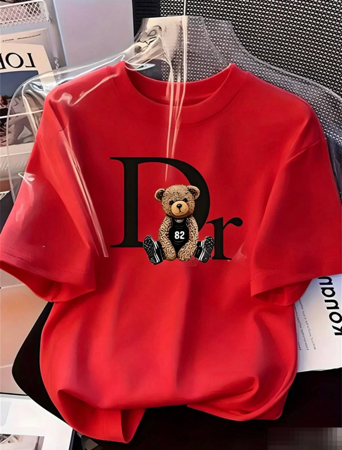 LELVANİ Women's Dr Bear Printed Crewneck T-Shirt