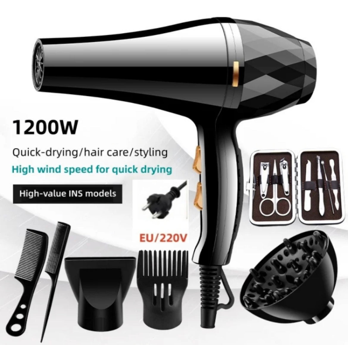 Professional Hair Dryer 1200W